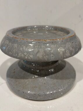 Lombok Ceramic Candle Holder in Light Gray